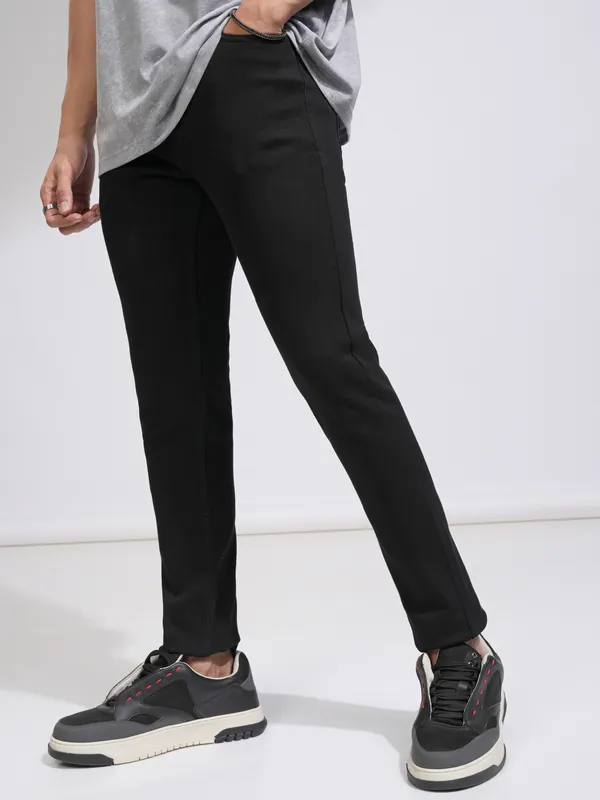  Highlander Men Black Skinny Fit Clean Look Jeans