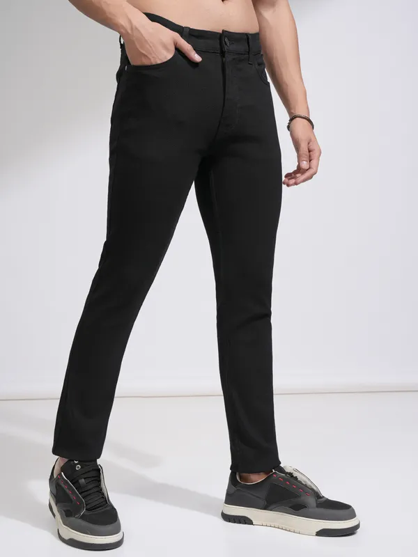  Highlander Men Black Skinny Fit Clean Look Jeans