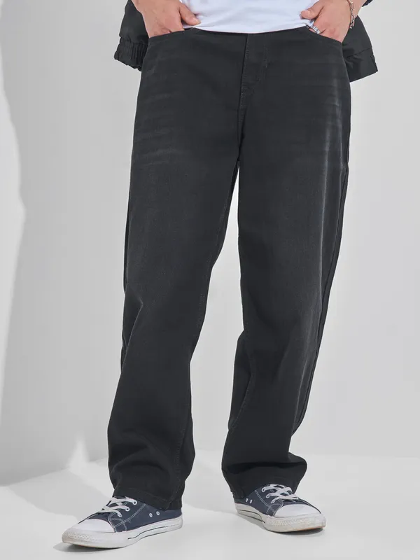 Highlander Men Black Relaxed Fit Jeans