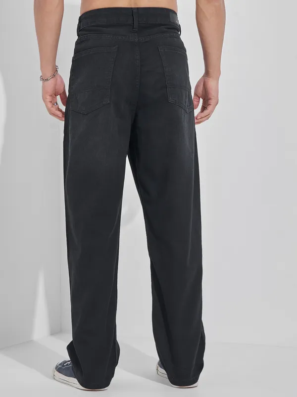 Highlander Men Black Relaxed Fit Jeans