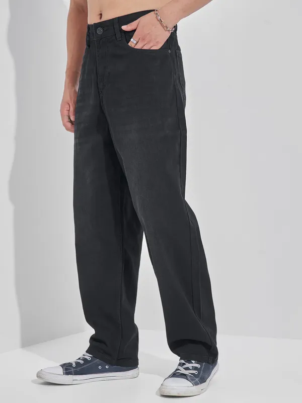 Highlander Men Black Relaxed Fit Jeans