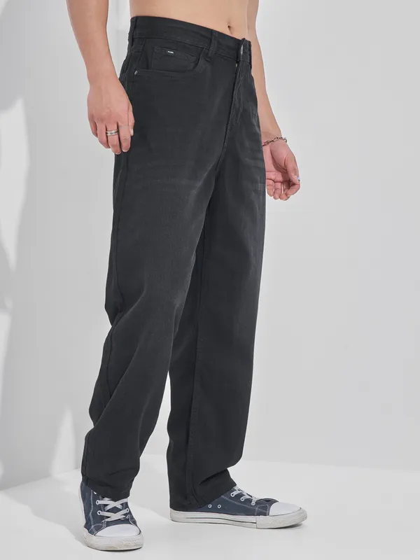 Highlander Men Black Relaxed Fit Jeans