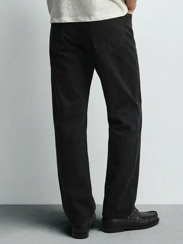 Purple By Highlander Men Black Straight Fit Stretchable Jeans