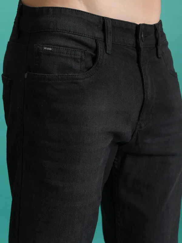 Purple By Highlander Men Black Slim Fit Stretchable Jeans
