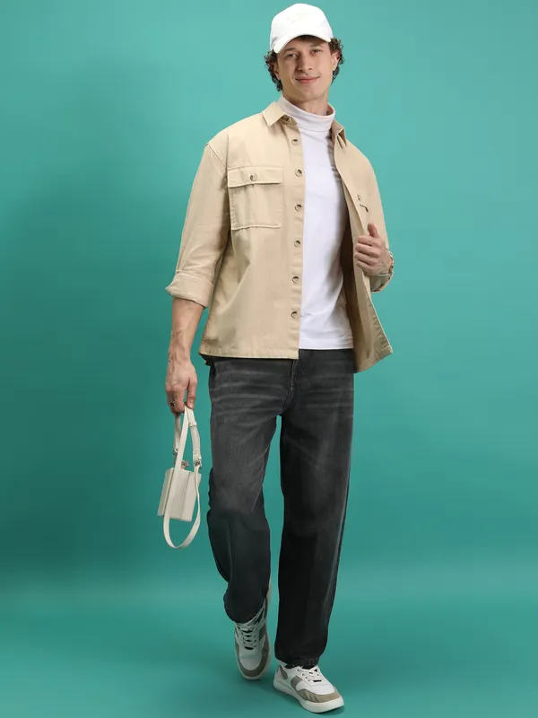 Purple By Highlander Men Grey Relaxed Fit Jeans