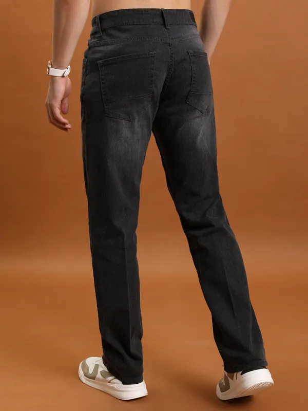 Purple By Highlander Men Grey Straight Fit Stretchable Jeans