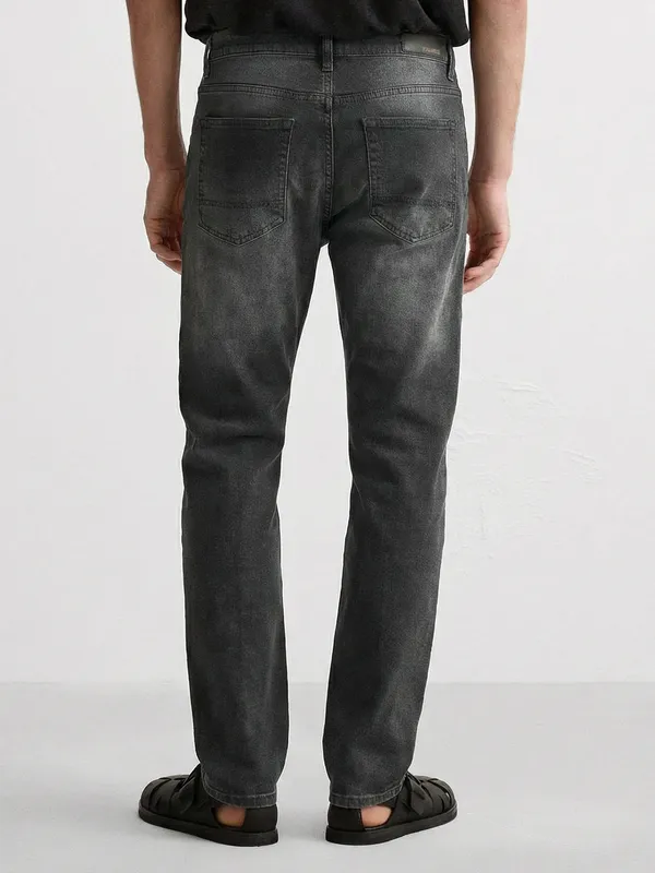 Purple By Highlander Men Grey Straight Fit Stretchable Jeans