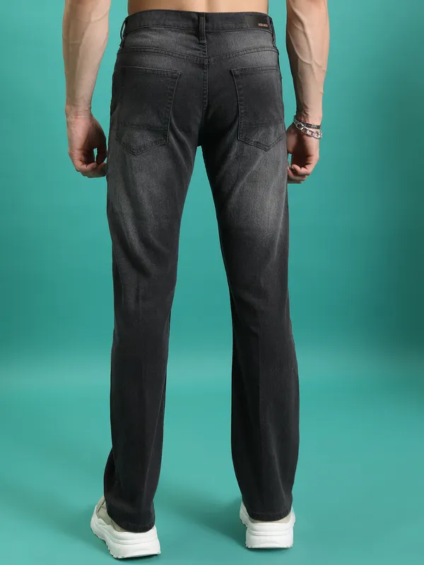 Purple By Highlander Men Grey Straight Fit Stretchable Jeans