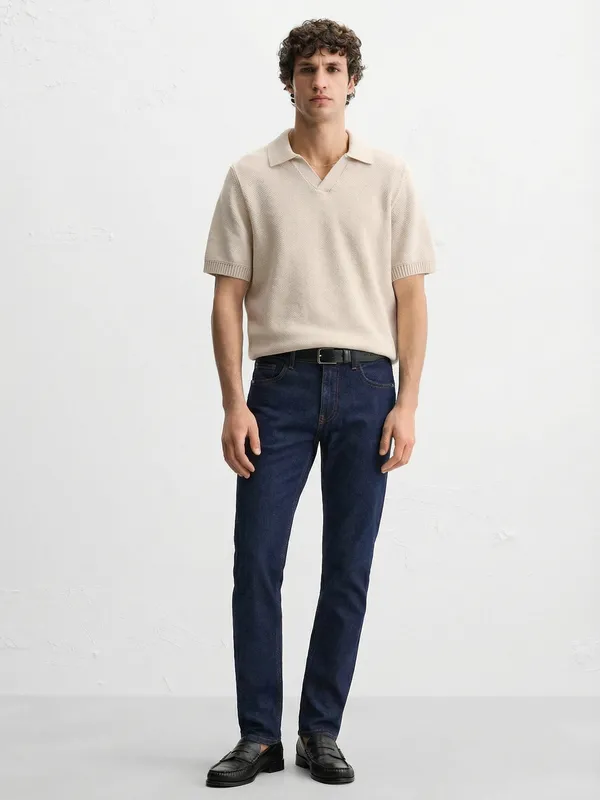 Purple By Highlander Men Blue Tapered Fit Stretchable Jeans