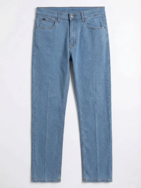 Purple By Highlander Men Blue Straight Fit Stretchable Jeans