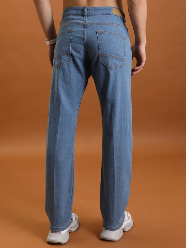 Purple By Highlander Men Blue Straight Fit Stretchable Jeans