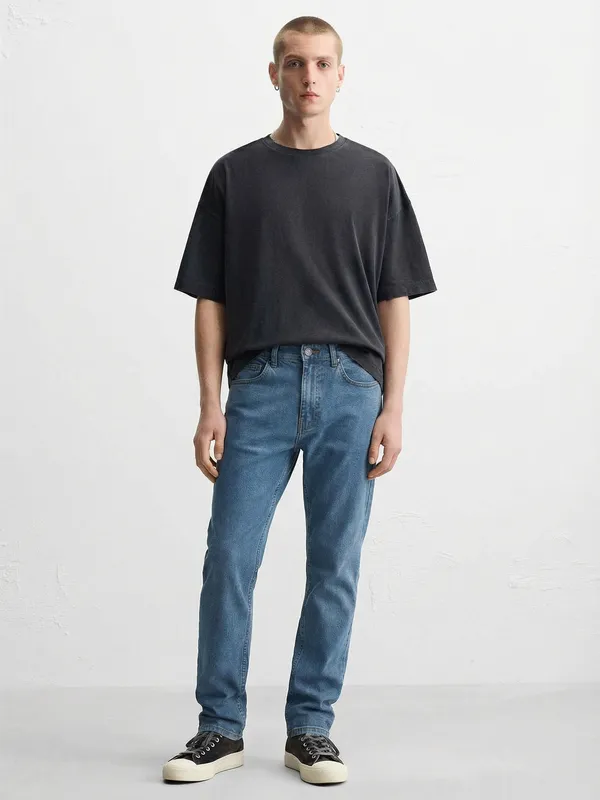 Purple By Highlander Men Blue Bootcut Stretchable Jeans