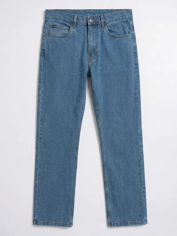 Purple By Highlander Men Blue Bootcut Stretchable Jeans