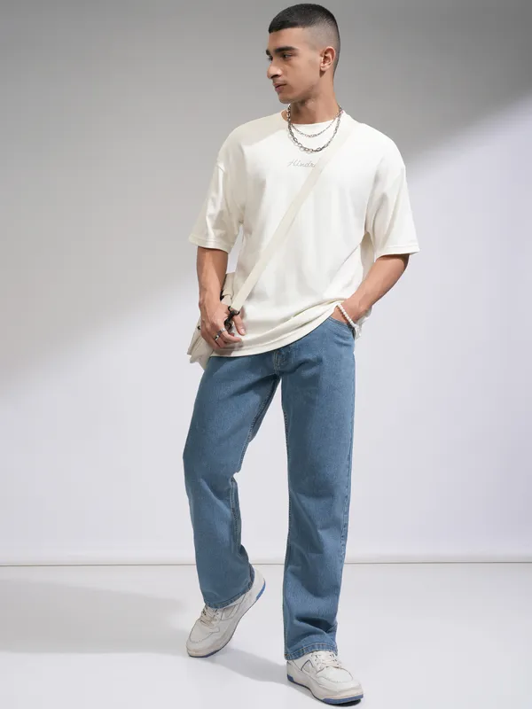  Highlander Men Blue Bootcut Clean Look Jeans