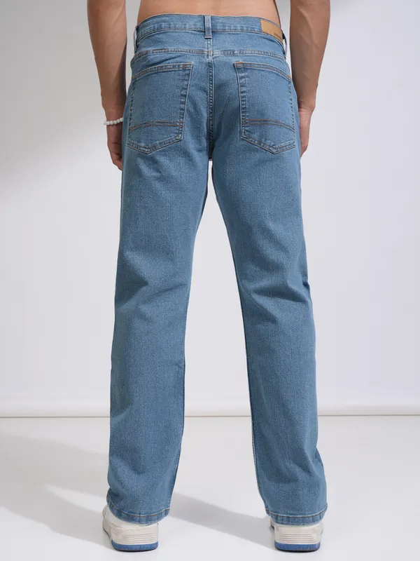  Highlander Men Blue Bootcut Clean Look Jeans