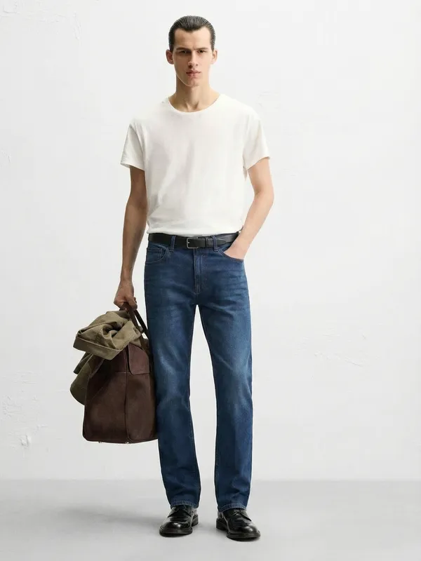 Purple By Highlander Men Blue Straight Fit Stretchable Jeans