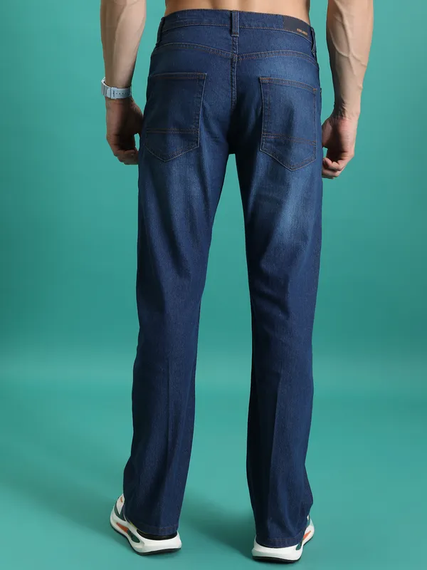 Purple By Highlander Men Blue Straight Fit Stretchable Jeans