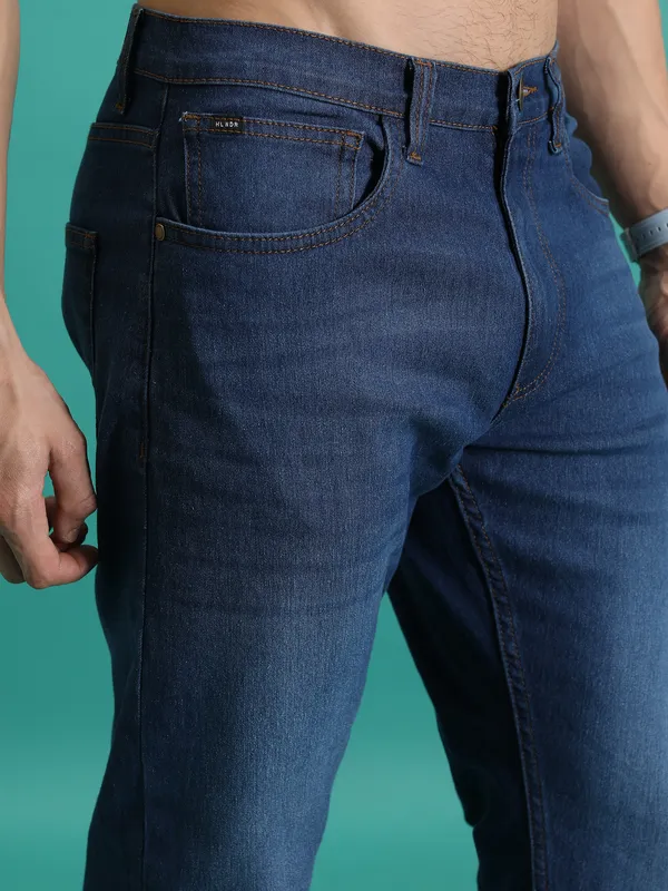 Purple By Highlander Men Blue Straight Fit Stretchable Jeans