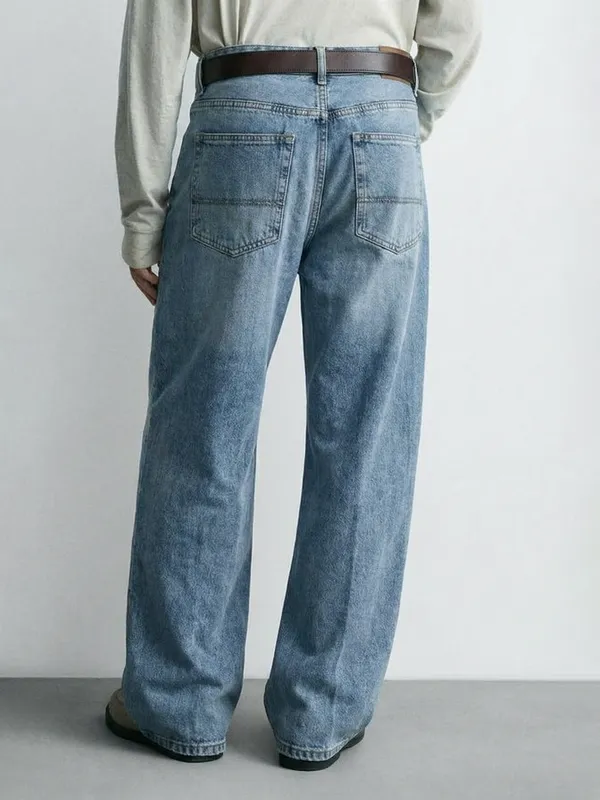 Purple By Highlander Men Blue Relaxed Fit Highly Distressed Jeans