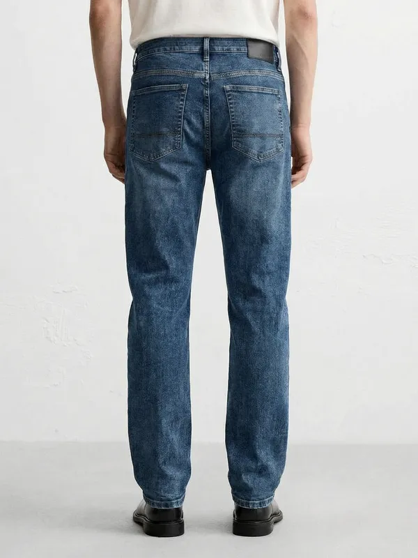 Purple By Highlander Men Blue Bootcut Highly Distressed Stretchable Jeans