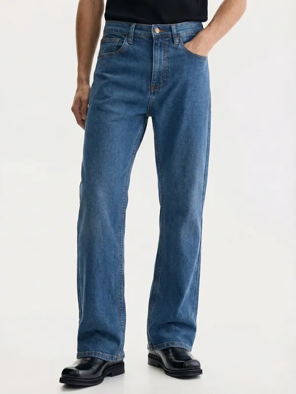 Purple By Highlander Men Blue Bootcut Stretchable Jeans