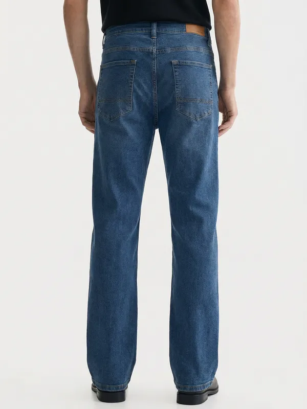 Purple By Highlander Men Blue Bootcut Stretchable Jeans