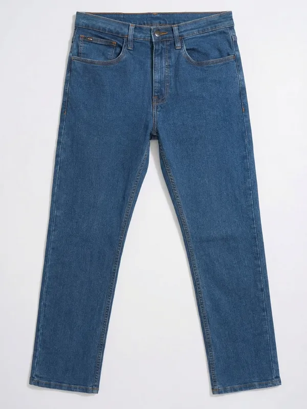 Purple By Highlander Men Blue Bootcut Stretchable Jeans