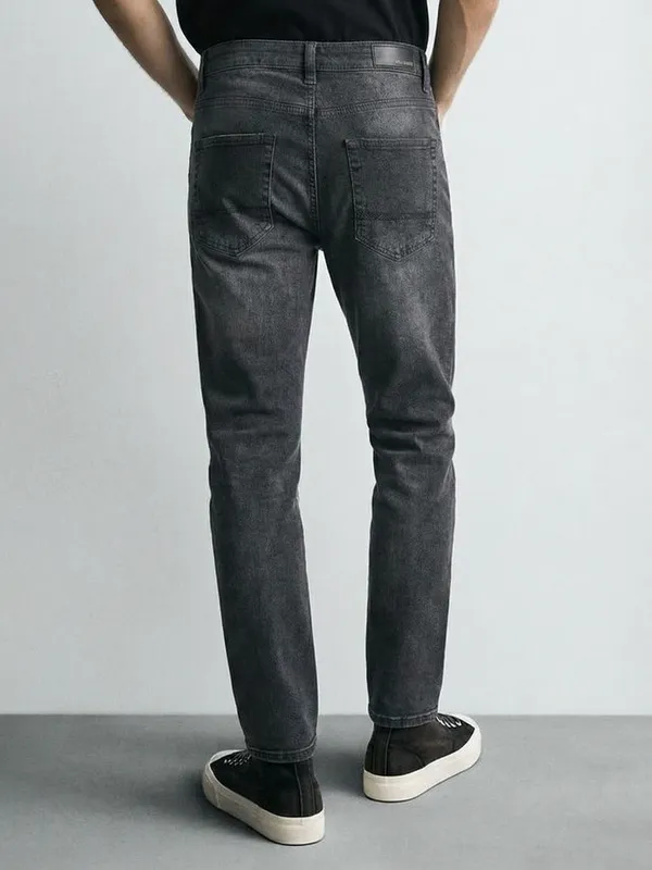 Purple By Highlander Men Grey Tapered Fit Stretchable Jeans