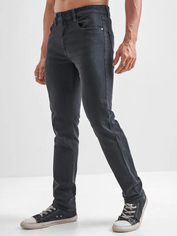 Highlander Men Grey Tapered Fit Stretchable Jeans