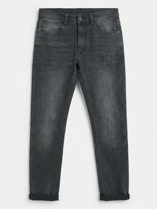 Purple By Highlander Men Grey Tapered Fit Stretchable Jeans