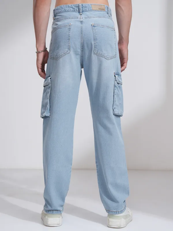 Purple By Highlander Men Blue Straight Fit Stretchable Jeans