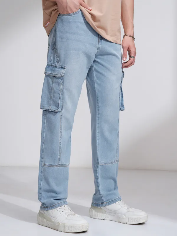 Purple By Highlander Men Blue Straight Fit Stretchable Jeans