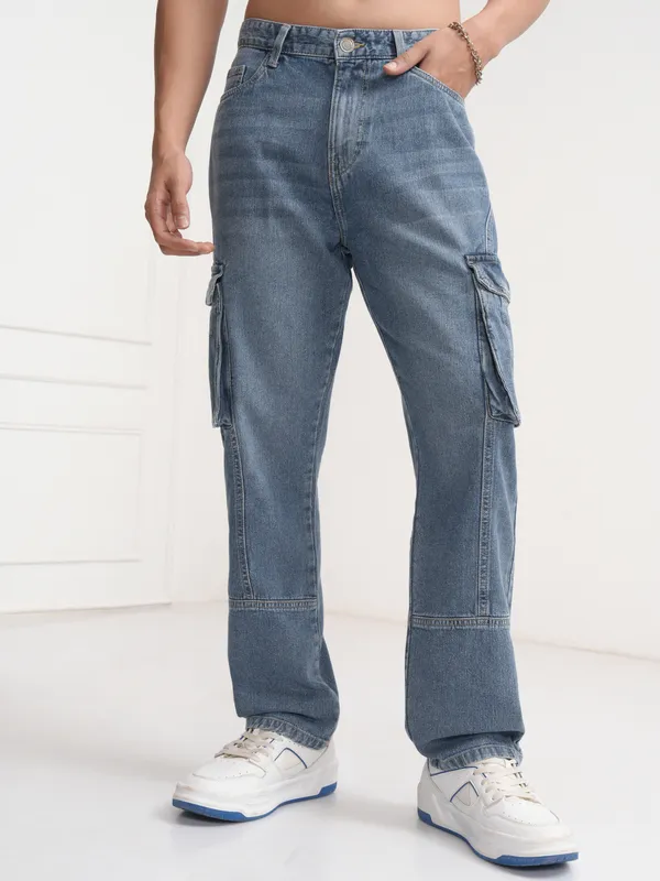 Highlander Men Blue Straight Fit Stretchable Jeans