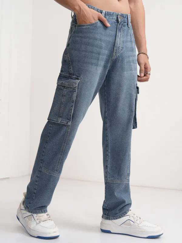 Highlander Men Blue Straight Fit Stretchable Jeans