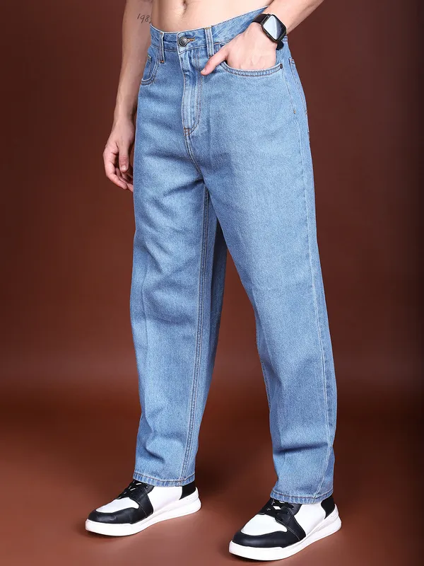 Purple By Highlander Men Blue Loose Fit   Jeans