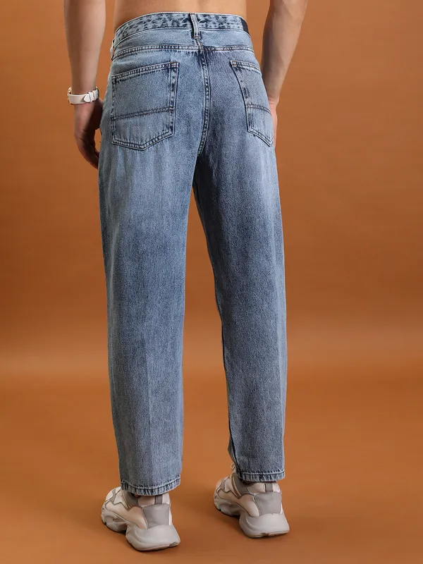 Purple By Highlander Men Blue Loose Fit Highly Distressed  Jeans