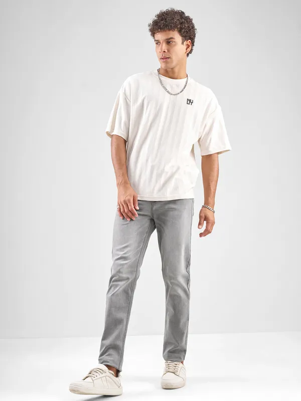 Purple By Highlander Men Grey Slim Fit Jeans