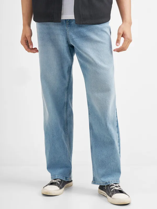 Purple By Highlander Men Blue Relaxed Fit Stretchable Jeans