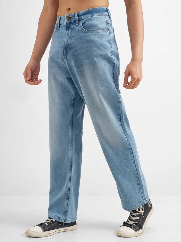 Purple By Highlander Men Blue Relaxed Fit Stretchable Jeans