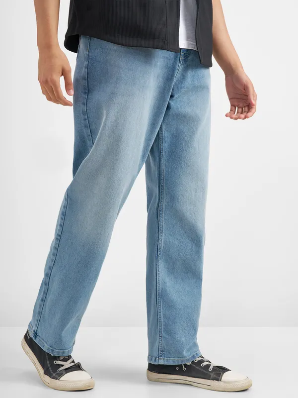 Purple By Highlander Men Blue Relaxed Fit Stretchable Jeans