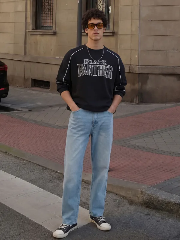 Purple By Highlander Men Blue Relaxed Fit Stretchable Jeans