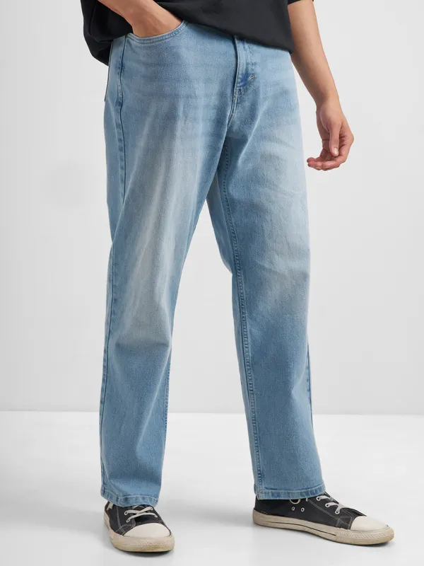 Purple By Highlander Men Blue Relaxed Fit Stretchable Jeans