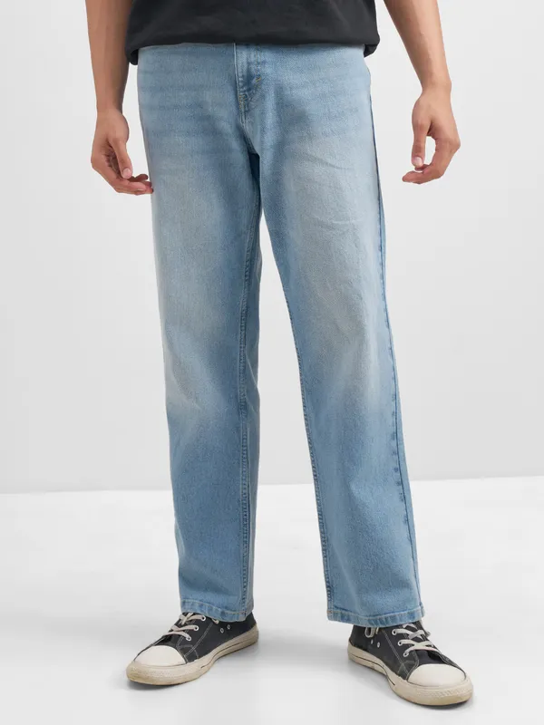 Purple By Highlander Men Blue Relaxed Fit Stretchable Jeans