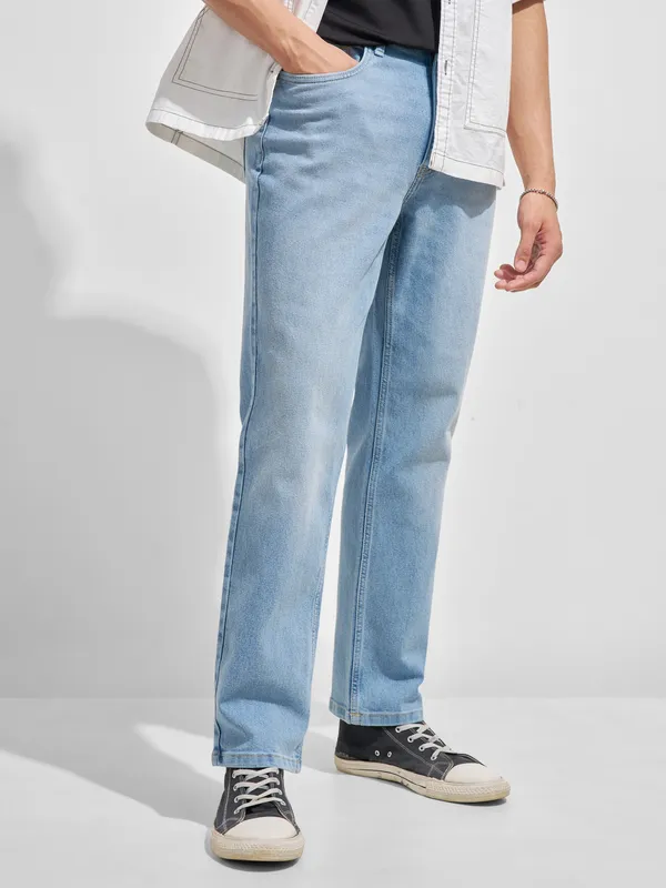 Purple By Highlander Men Blue Regular Fit Stretchable Jeans