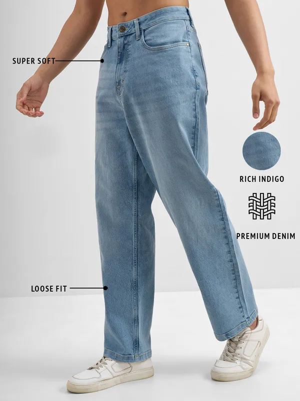 Purple By Highlander Men Blue Loose Fit Stretchable Jeans