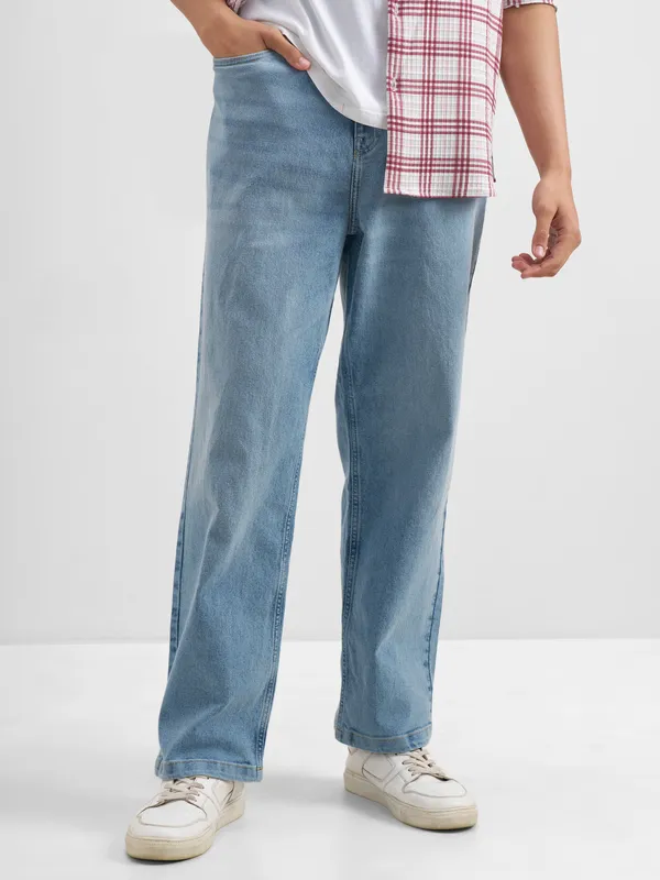 Purple By Highlander Men Blue Loose Fit Stretchable Jeans