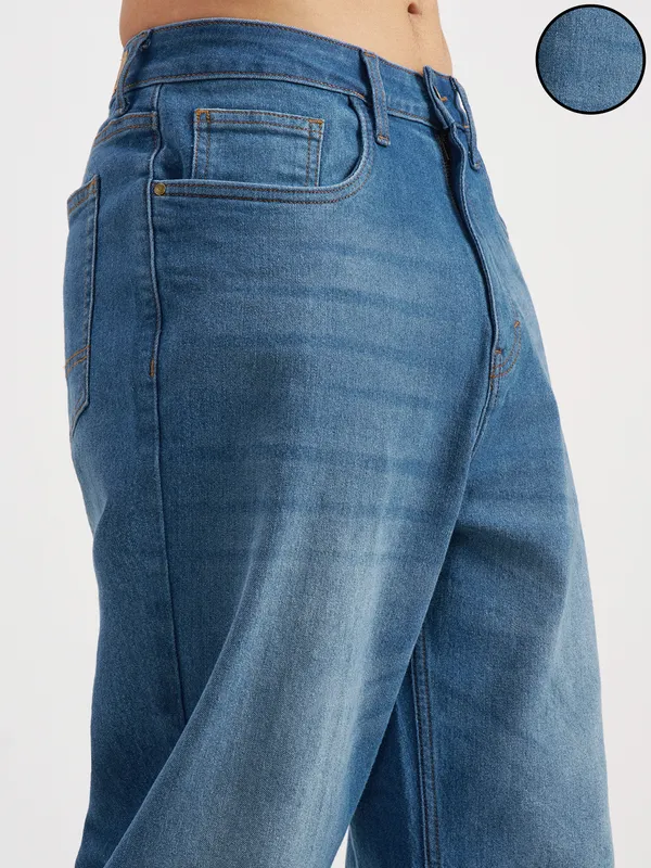 Purple By Highlander Men Blue Loose Fit Stretchable Jeans