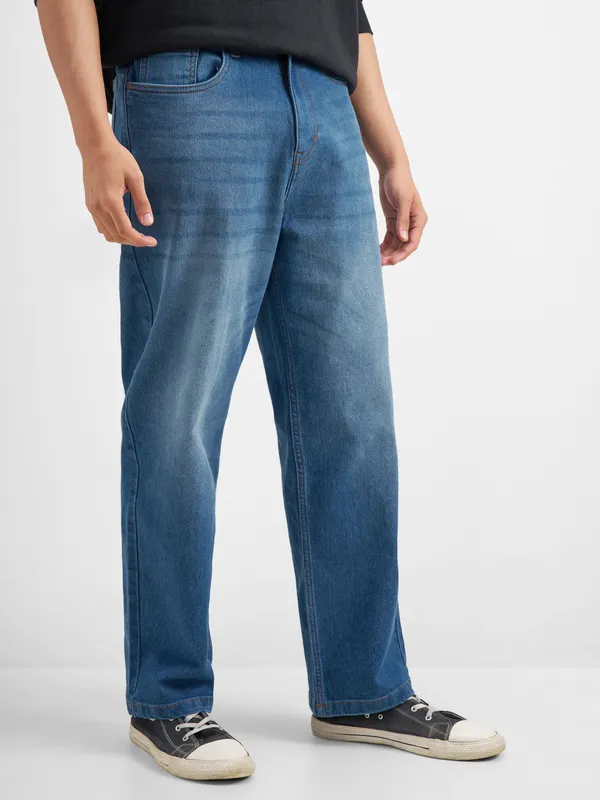 Purple By Highlander Men Blue Loose Fit Stretchable Jeans