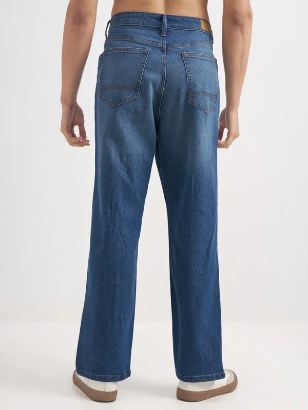 Purple By Highlander Men Blue Relaxed Fit Stretchable Jeans