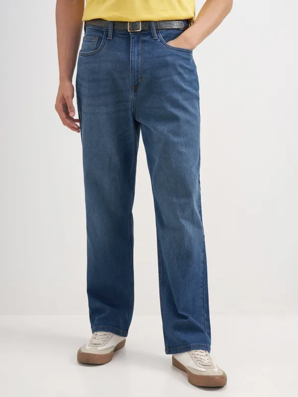 Purple By Highlander Men Blue Relaxed Fit Stretchable Jeans